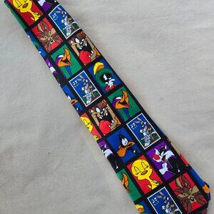 Vintage 1997 USPS Warner Brothers Looney Tunes Stamp Collection Tie
